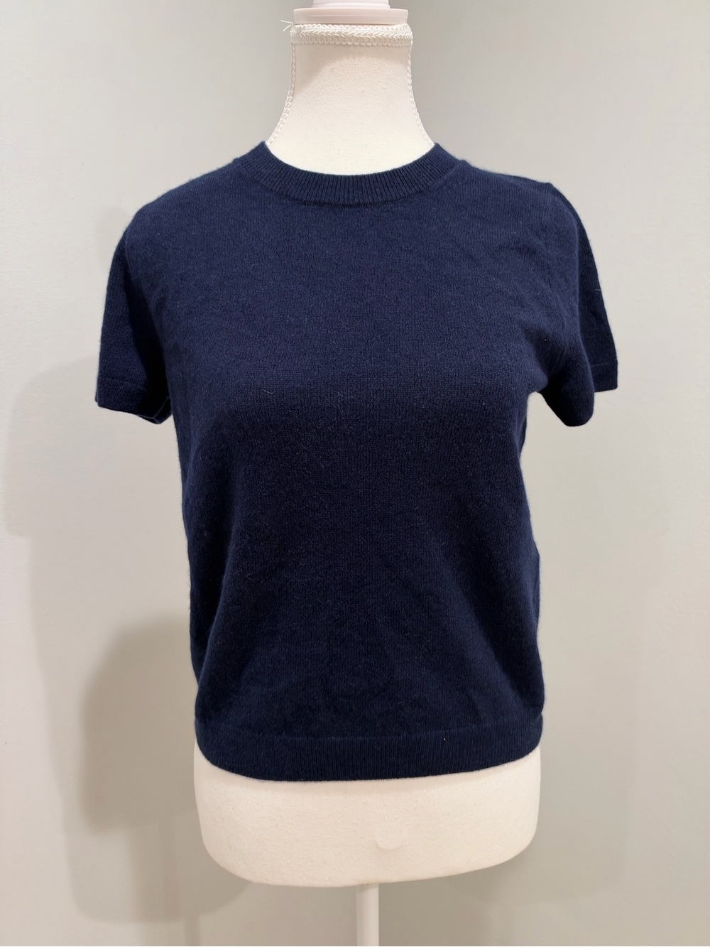 Quince Navy Short-Sleeve Crewneck cashmere size S brand new with tags